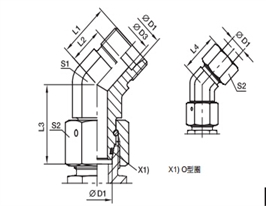 EV 45度組合接頭、PARKER卡套接頭、PARKER接頭